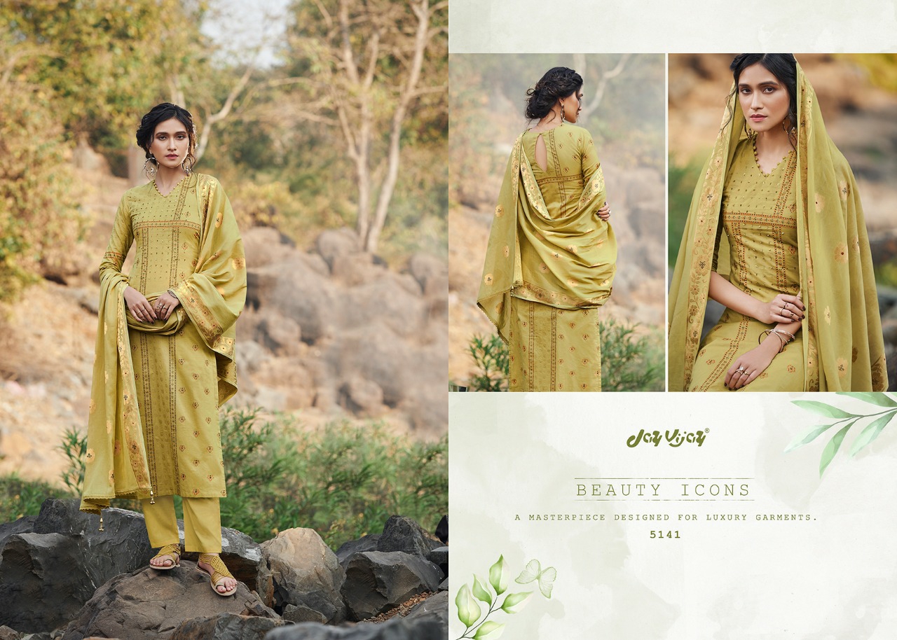 Jay Vijay Presents Seinna Cotton Designer Long Salwar Suite Cataloge Wholesaler