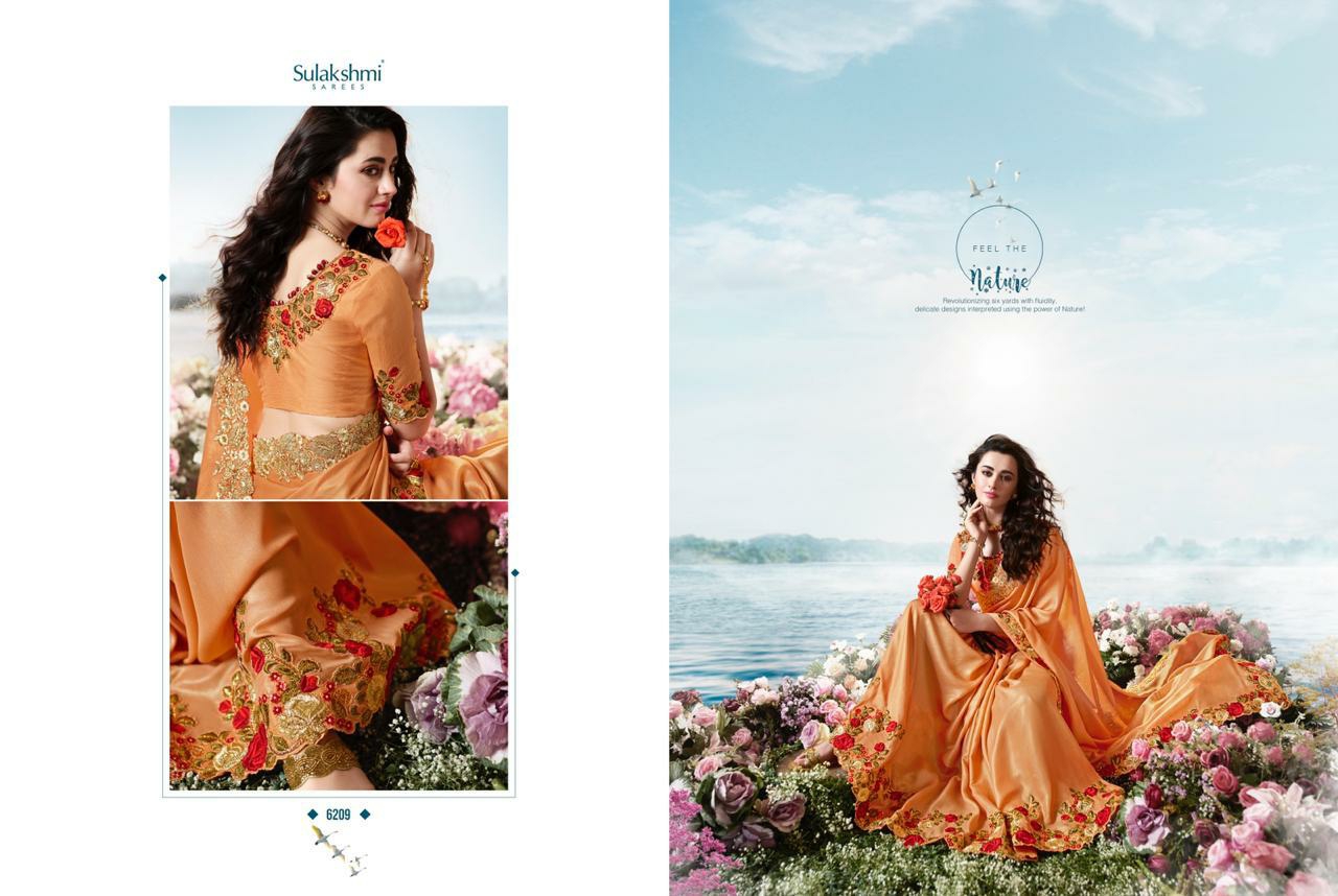 Sulakshmi Presents Aakashi Fancy Designer Partywear Bridal Sarees Cataloge Wholesaler
