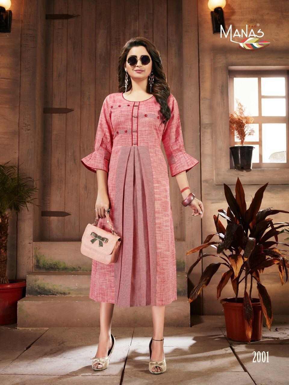 Manas Presents Shanvi Primium Cotton Kurtis Cataloge Wholesaler