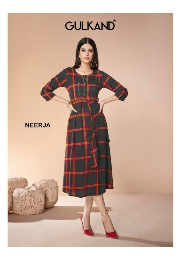 Gulkand Presents Neerja Heavy Hardwork Fancy Kurties Cataloge Wholesaler