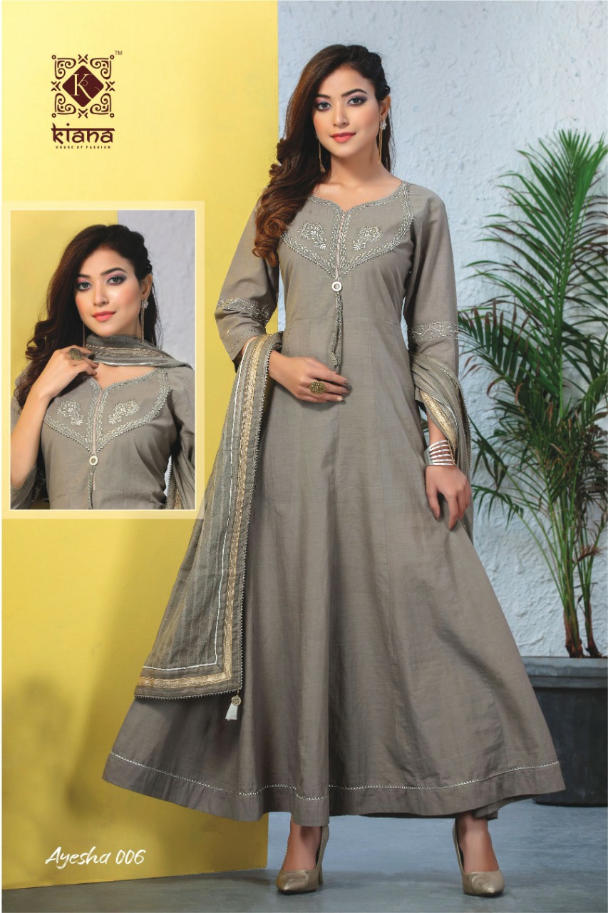 Kiana Kurtis Presents Ayesha Rayon Long Gown Style Kurtis Cataloge Collection