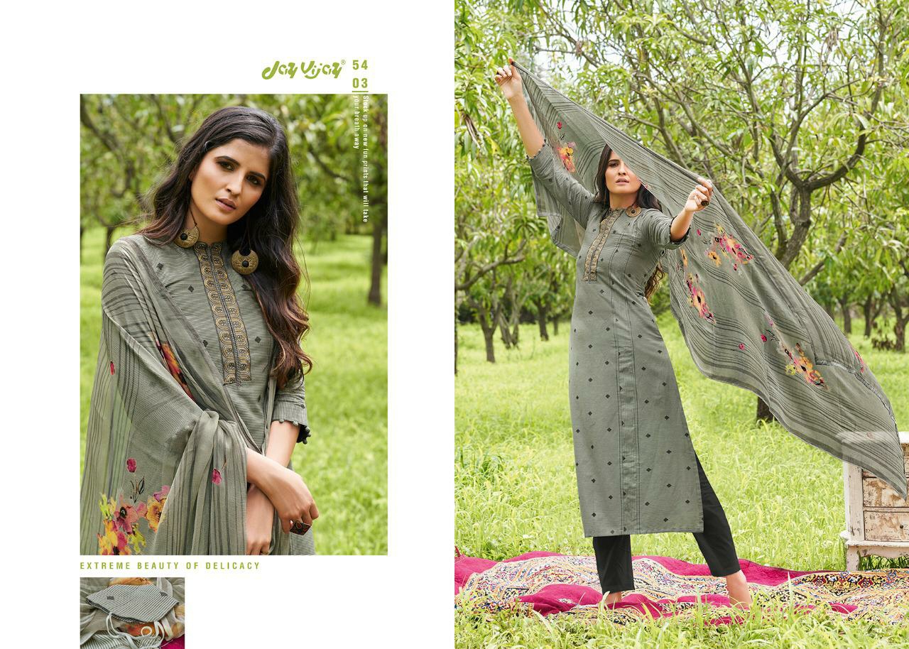 Jay Vijay Presents Rooh Silk Jacquard Embroidery Long Salwar Suit Wholesaler