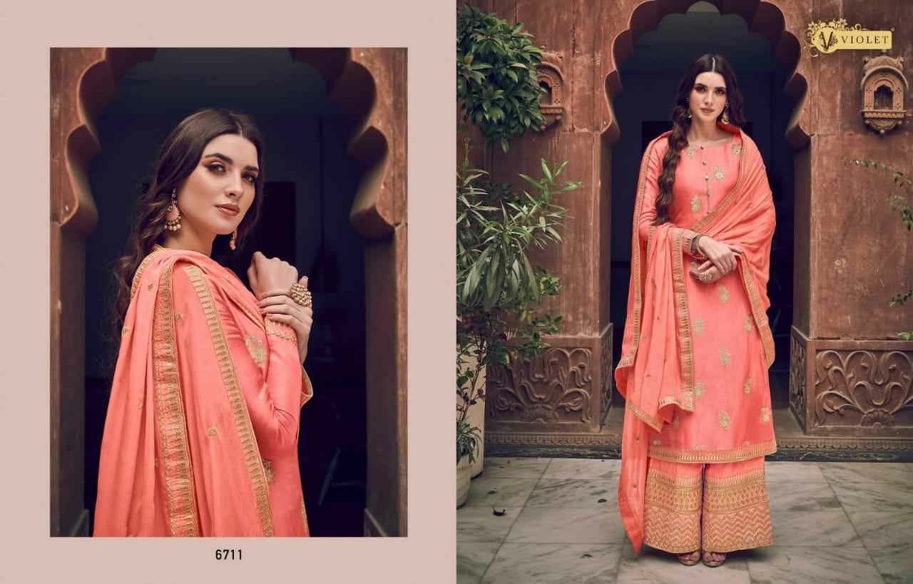Swagat Presents Violet 6701 To 6712 Series Heavy Designer Party Wear Plazzo Style Salwar Kameez Catalogue Wholesaler