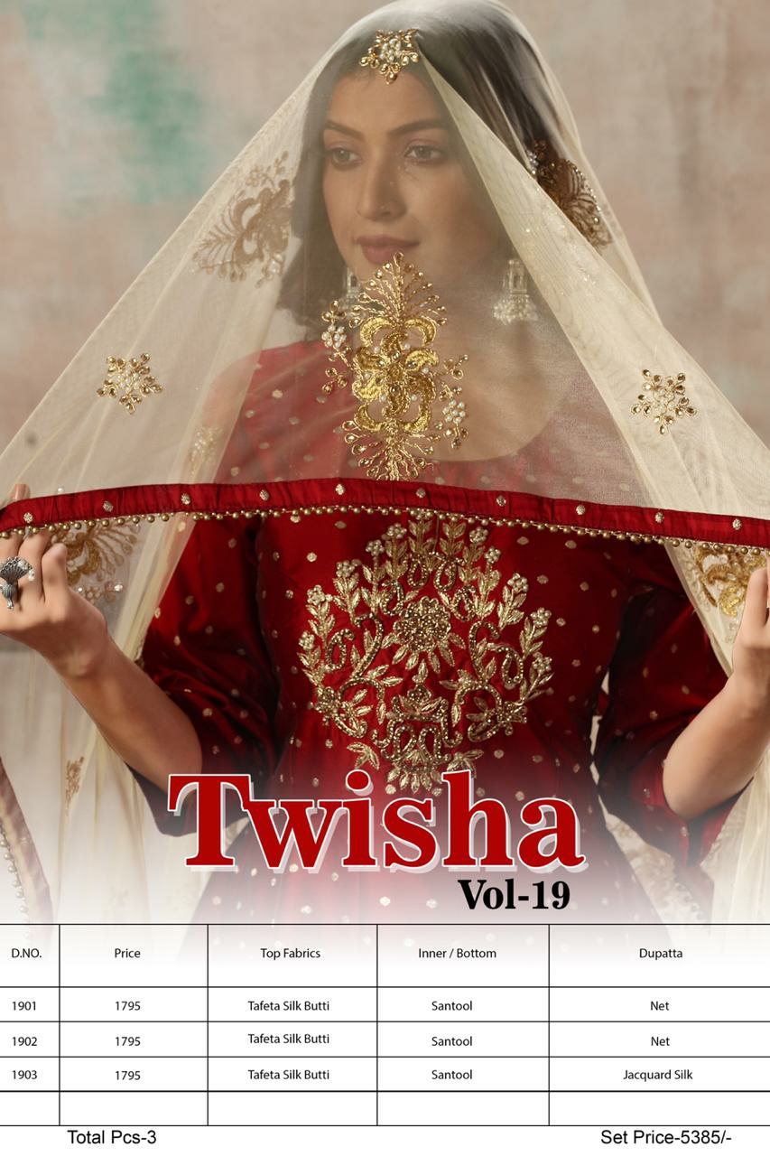 Twisha Vol-19 Fancy Designer Party Wear Gown With Fancy Dupatta Collection At Wholesale