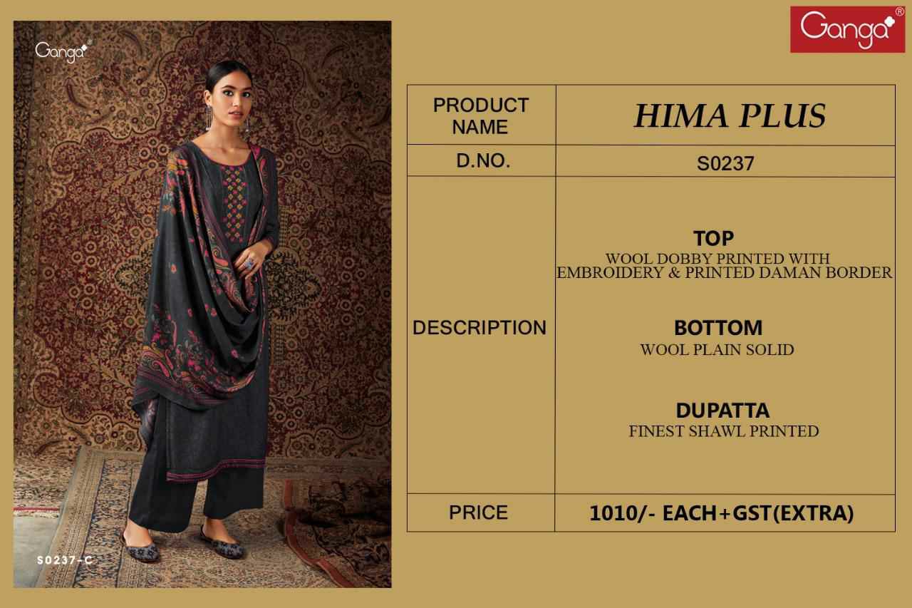 Ganga Suite Presents Hima Plus 237 Pashmina Salwar Suit Wholesaler