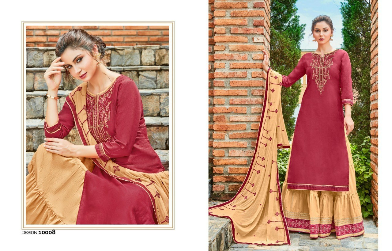 Kajree Presents Kalaroonpure Jam Cotton Ready Made  Top With Ghaghra Collection In Wholesale