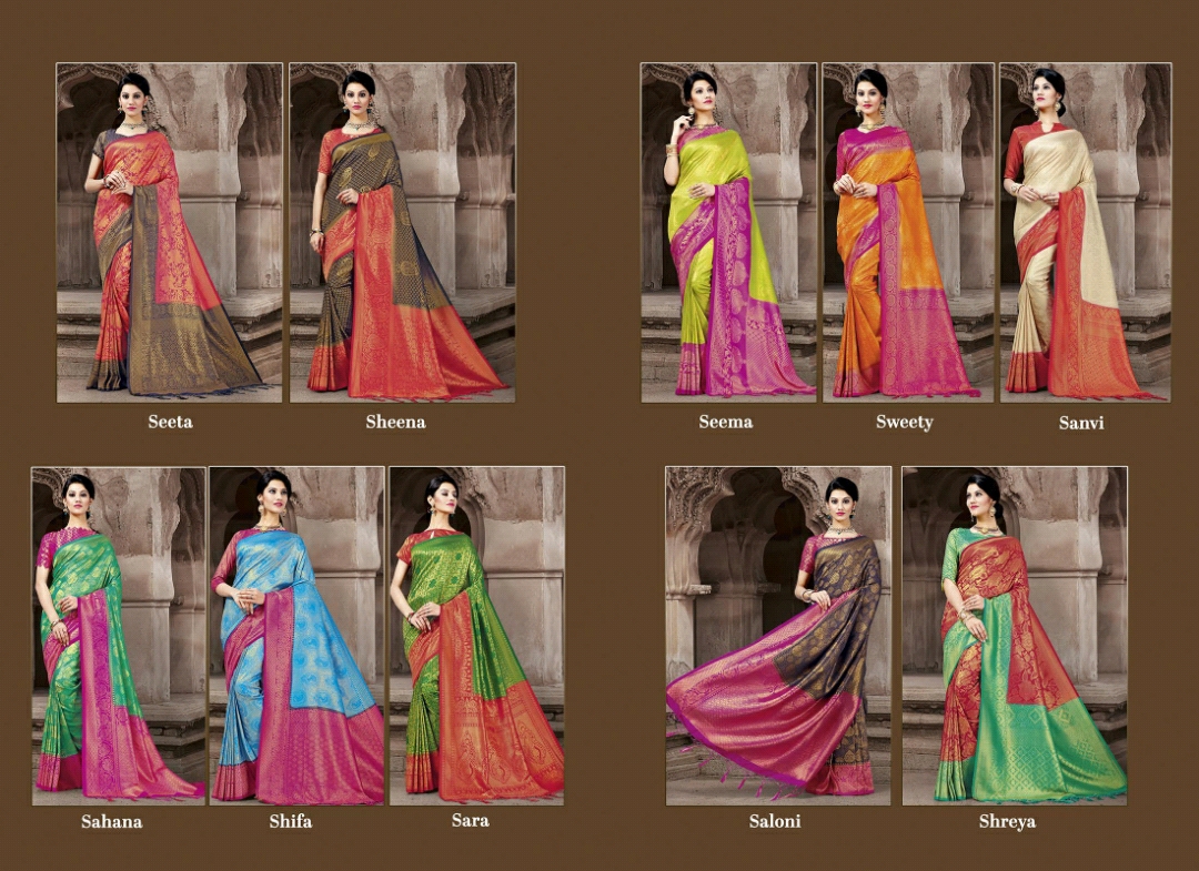 Reynolds Presents Swara Beautiful Marraige Wear Pure Silk Sarees Catalog Wholesaler