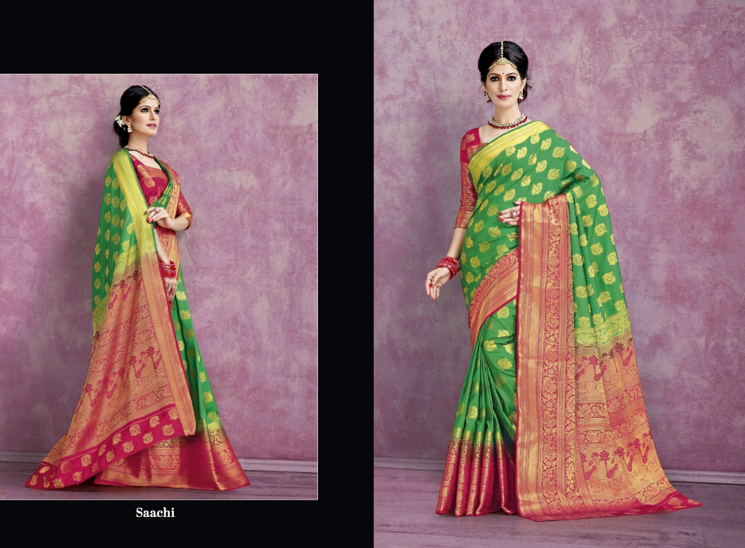 Reynolds Presents Softy Platinum Traditional Wear Silk Sarees Catalog Wholesaler