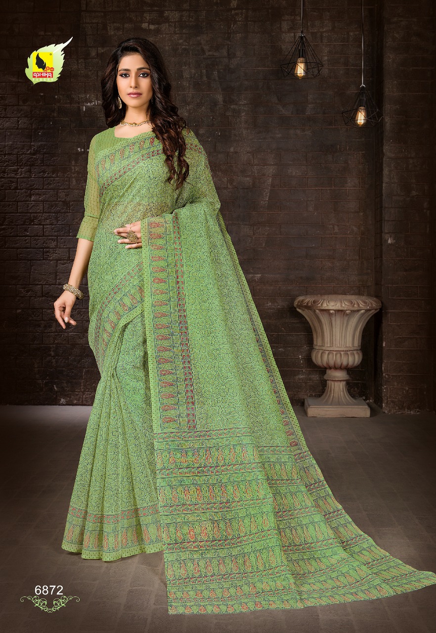 Ashika Sarees Presents Alisha Vol-8 Daily Wear Cotton Silk Sarees Catalog Wholesaler