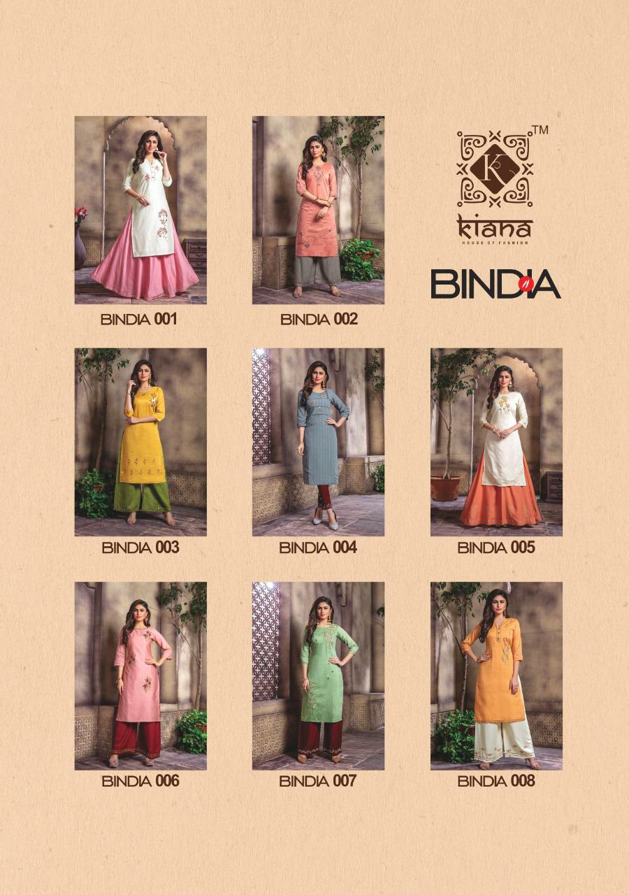 Kiana Kurtis Presents Binda Beautiful Designer Kurtis With Plazzo And Lehenga Style Kurtis Catalogue Wholesaler