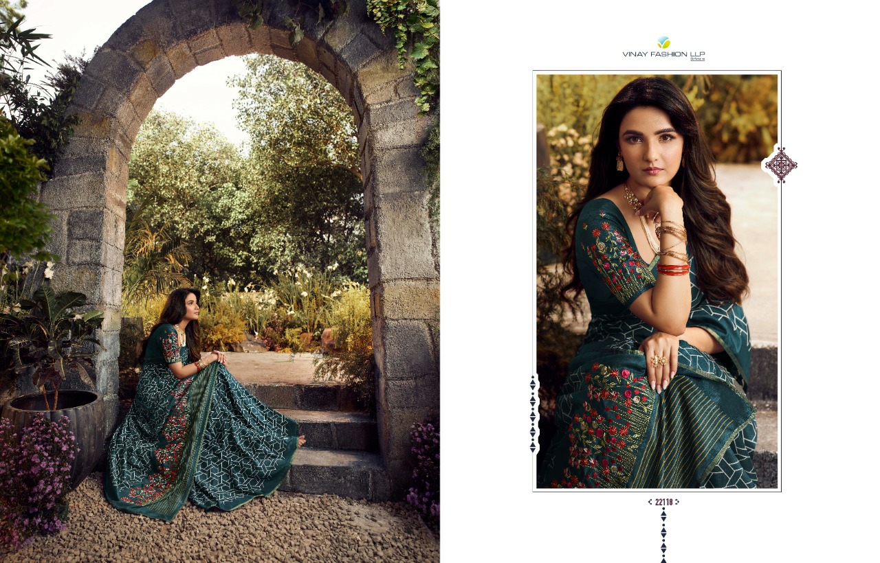 Vinay Presents Resham Exclusive Designer Party Wear Sarees Catalogue Wholesaler