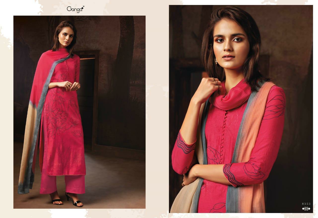 Ganga Presents Tvisha Pure Bemberg Silk Printed Beautiful Designer Party Wear Salwar Kameez Catalogue Wholesaler