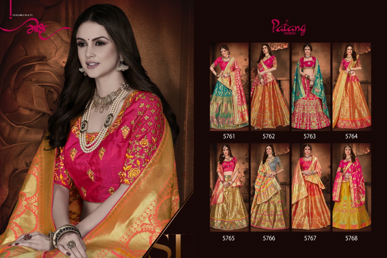 Patang Sarees Presents Zardosi Heavy Designer Silk Lehenga Choli Collection