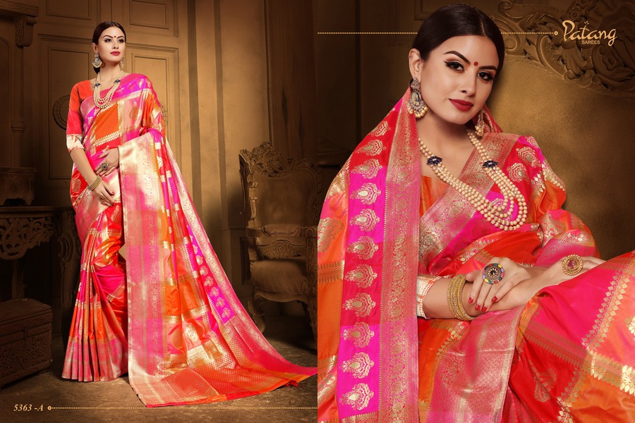 Patang Presents Florinza Jari Silk Meenakari Rich Pallu Sarees Cataloge Wholesaler