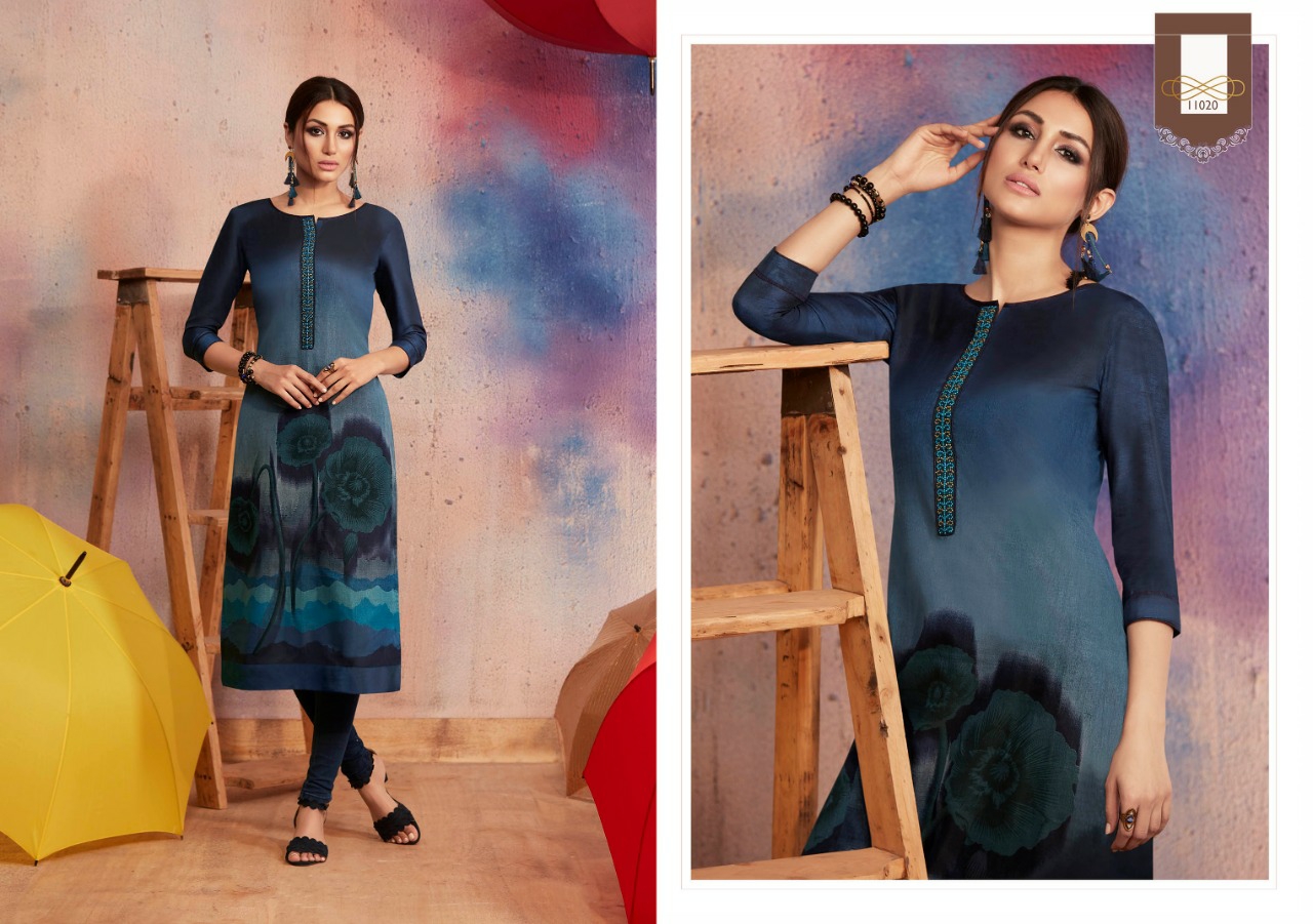 Kajree Presents Dark Fantasy Vol-6 Rangoli Georgette Digital Printed Straight Kurtis Catalog Wholesaler