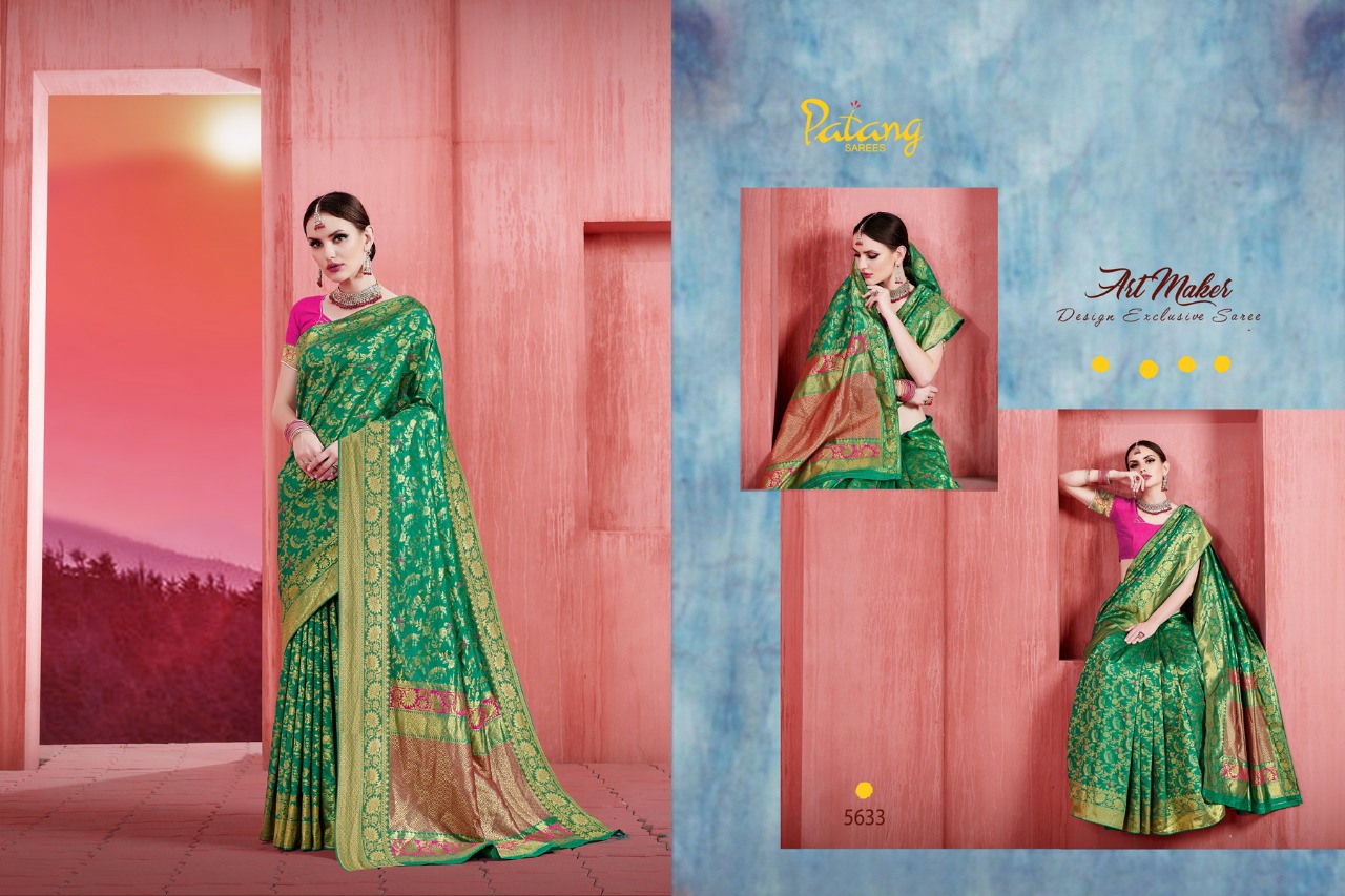 Patang Sarees Presents Kangana Silk Designer Treaditional Wear Sarees Cataloge Wholesaler