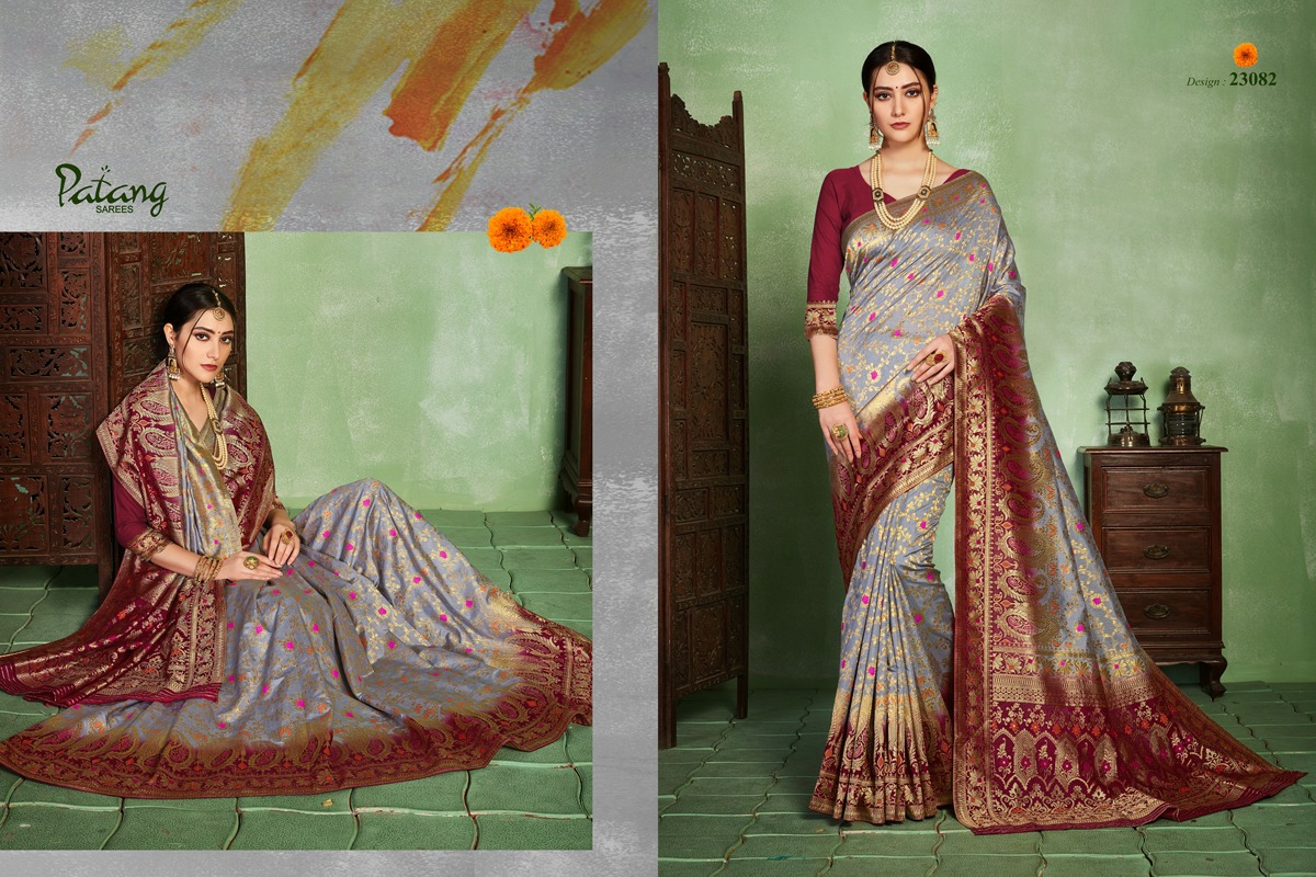 Patang Sarees Presents Silkoza Chanderi Silk Beautiful Designer Sarees Cataloge Wholesaler