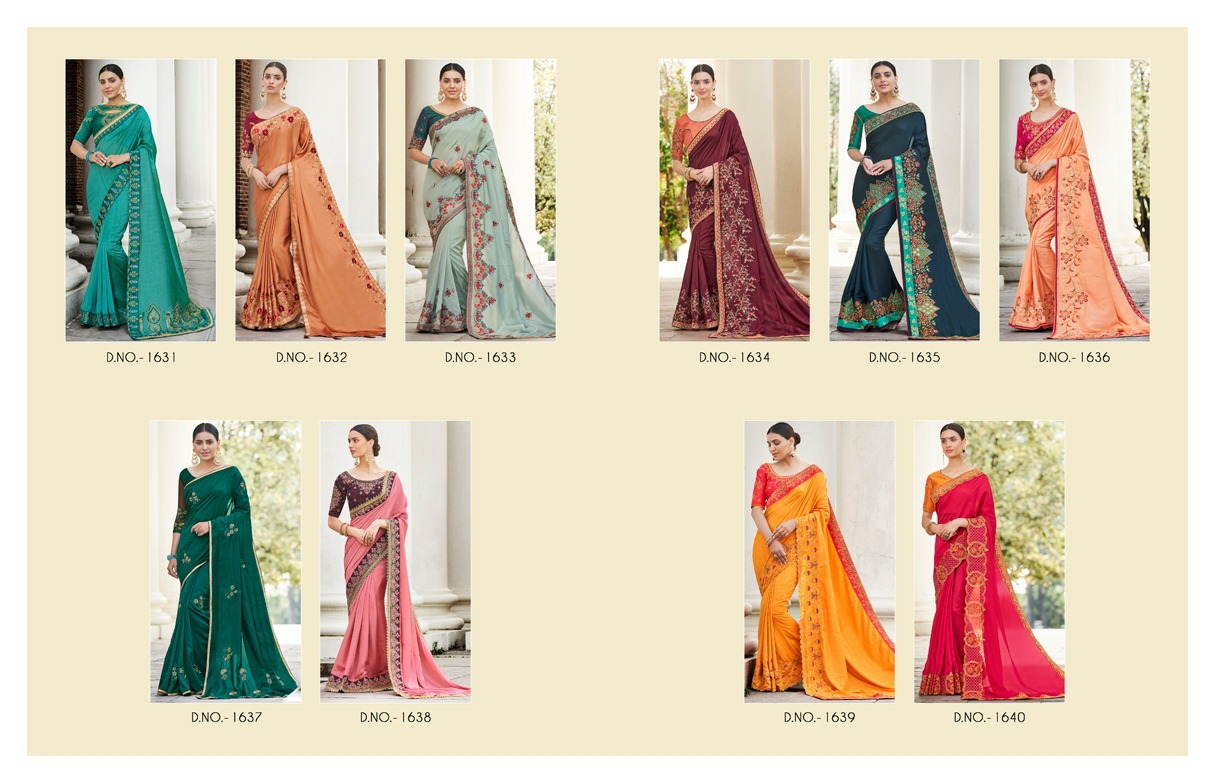 Kessi Presents Nupur Vichitra Silk Embroidery Work Party Wear Sarees Cotaloge Wholesaler