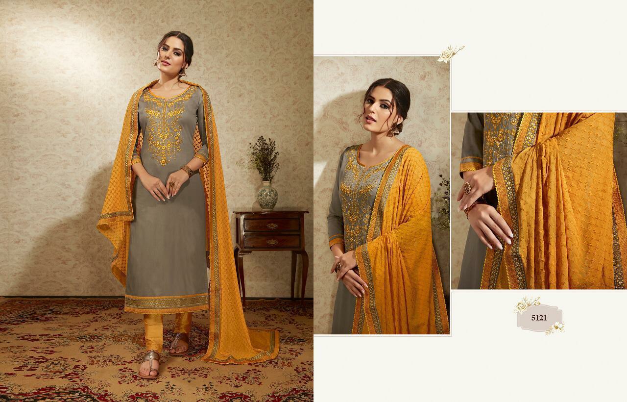 Kessi Presents Mallika Vol-2 Jam Satin Embroidery Work Straight Salwar Suit Catalogue Wholesaler