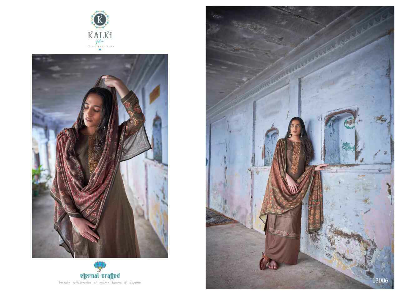Kalki Presents Gulzar Pure Pashmina Winter Wear Printed Salwar Suit Catalog Wholesaler