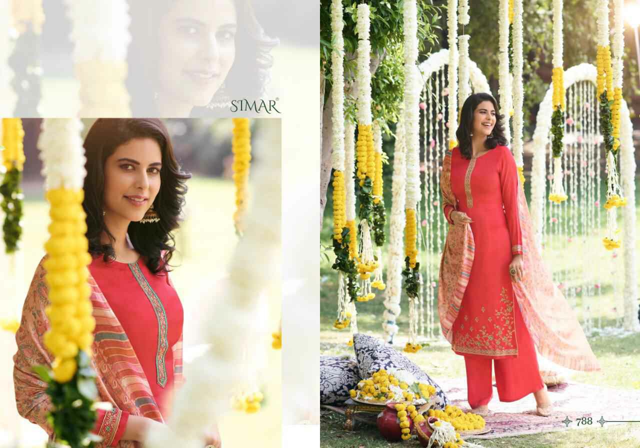 Glossy Presents Misti Pure Silk Pashmina Embroidery Work Salwar Suit Cataloge Wholesaler