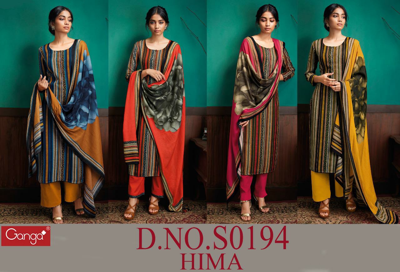 Ganga Suite Presents Hima 194 Pashmina Salwar Suit Wholesaler