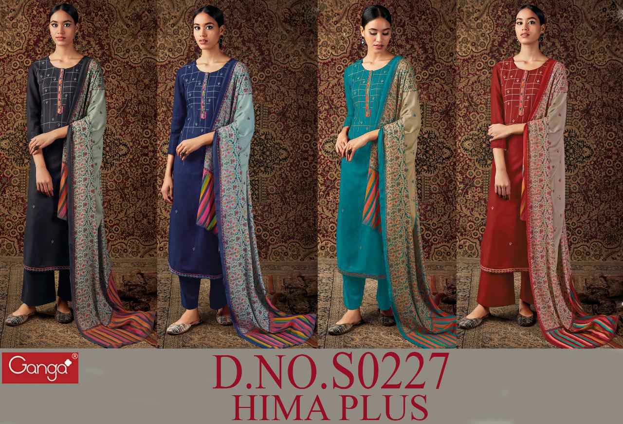 Ganga Suite Presents Hima Plus 227 Pashmina Salwar Suit Wholesaler