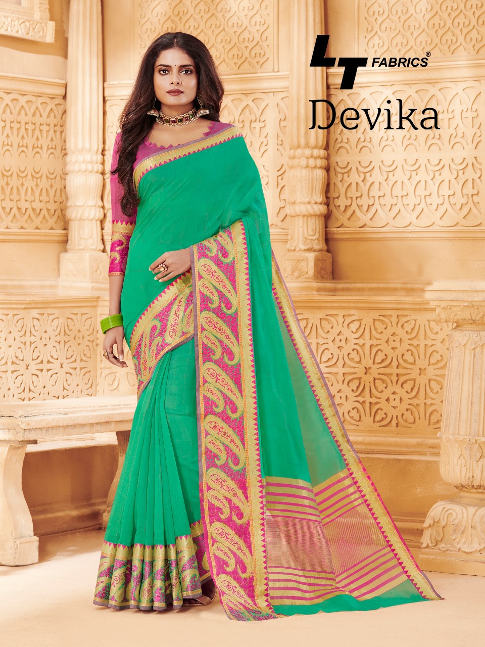 Lt Sarees Presents Devika Traditional Wear Cotton Silk Sarees Catalog Wholesaler