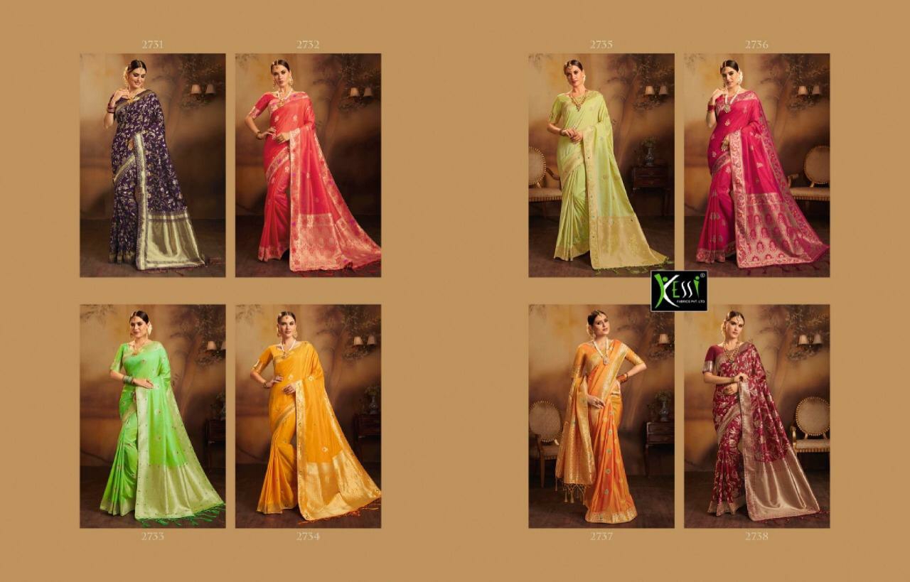 Kessi Sarees Presents Bombay Silk Beautiful Designer Party Wear Jacquard Silk Sarees Catalog Wholesaler