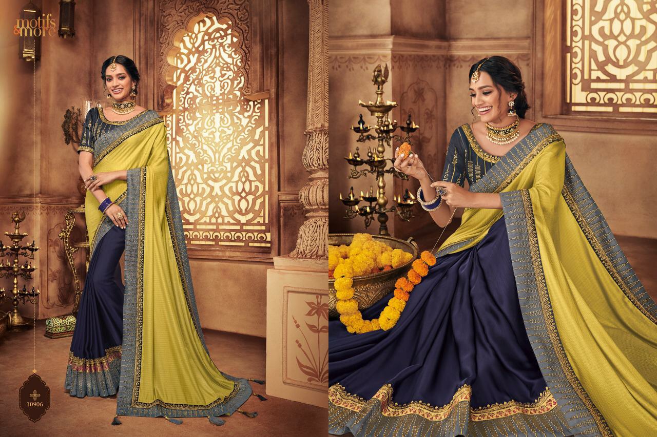 Motif And More Vol-9 10901 To 10916 Exclusive Designer Party Wear Silk Sarees Catalogue Wholesaler And Exporters