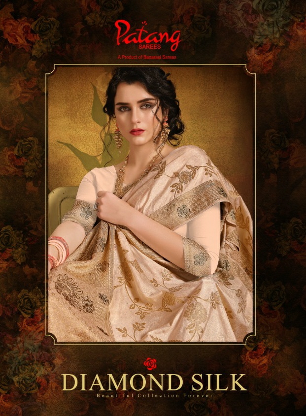 Patang Presents Diamond Silk Traditional Wear Pure Dola Silk Sarees Catalogue Wholesaler