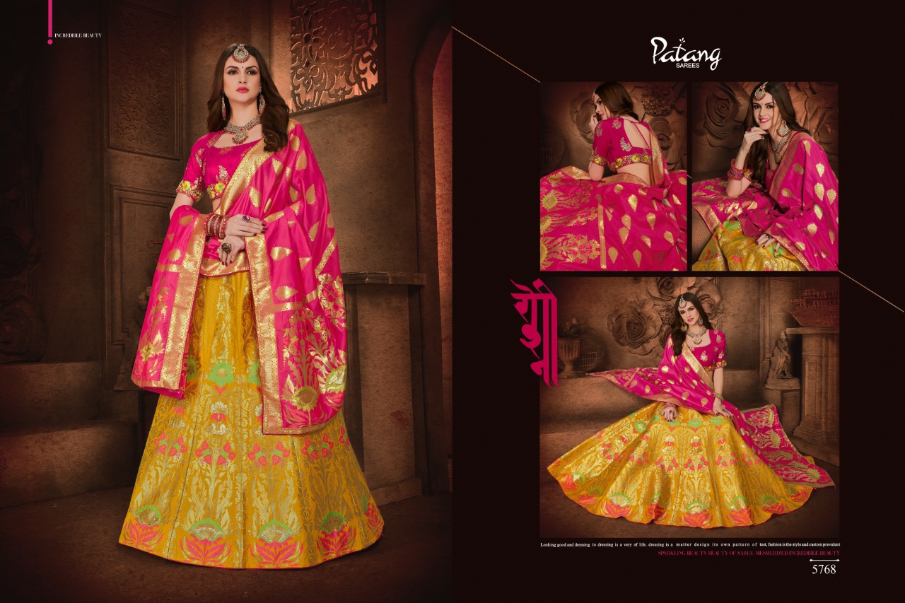 Patang Sarees Presents Zardosi Heavy Designer Silk Lehenga Choli Collection