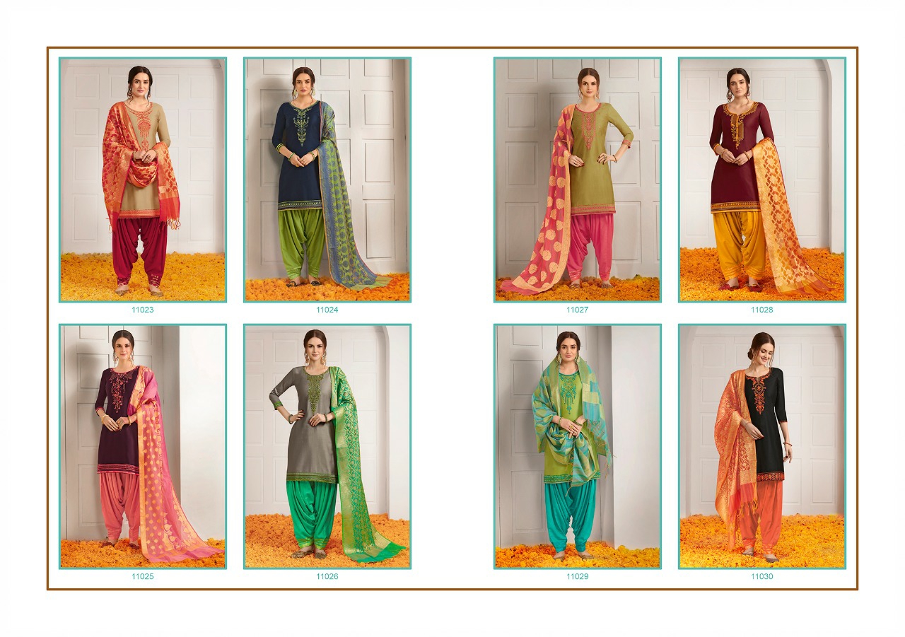 Kajree Presents Sunheri By Patiala Pure Jam Silk With Embroidery And Khatli Work Punjabi Style Readymade Salwar Suit Catalog Wholesaler