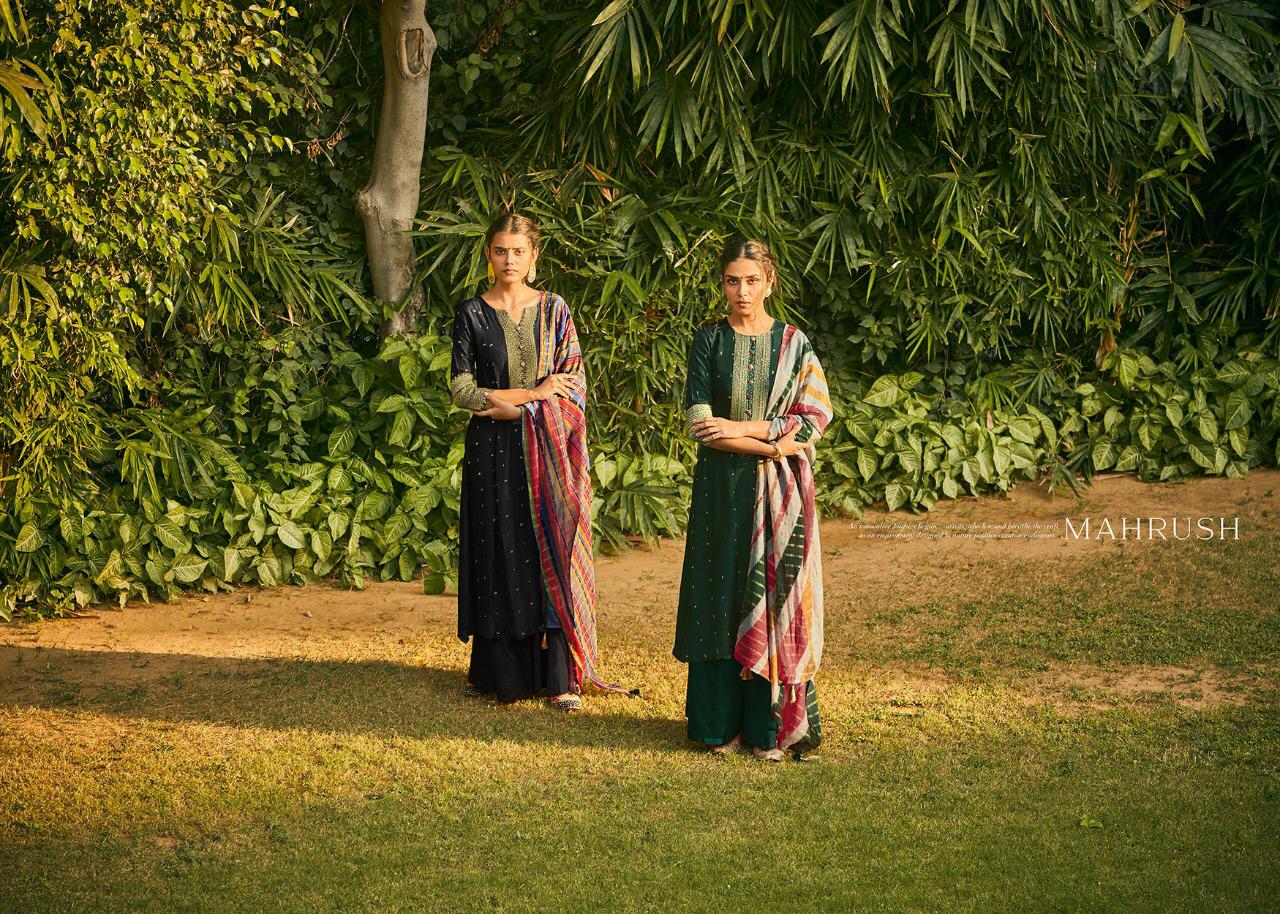 Jay Vijay Presents Mahrush Bemberg Silk Plazzo Salwar Suit Wholesaler