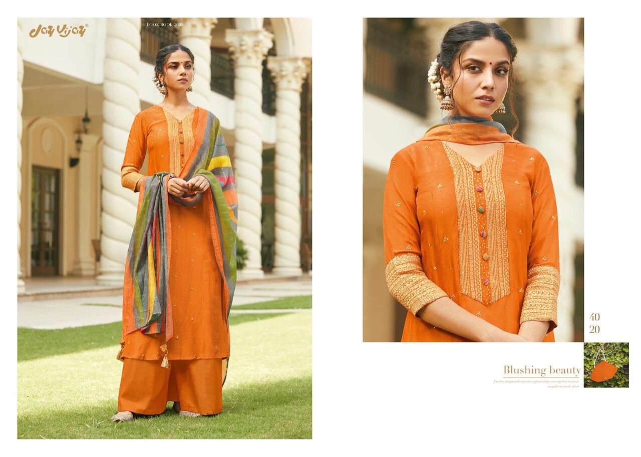 Jay Vijay Presents Mahrush Bemberg Silk Plazzo Salwar Suit Wholesaler