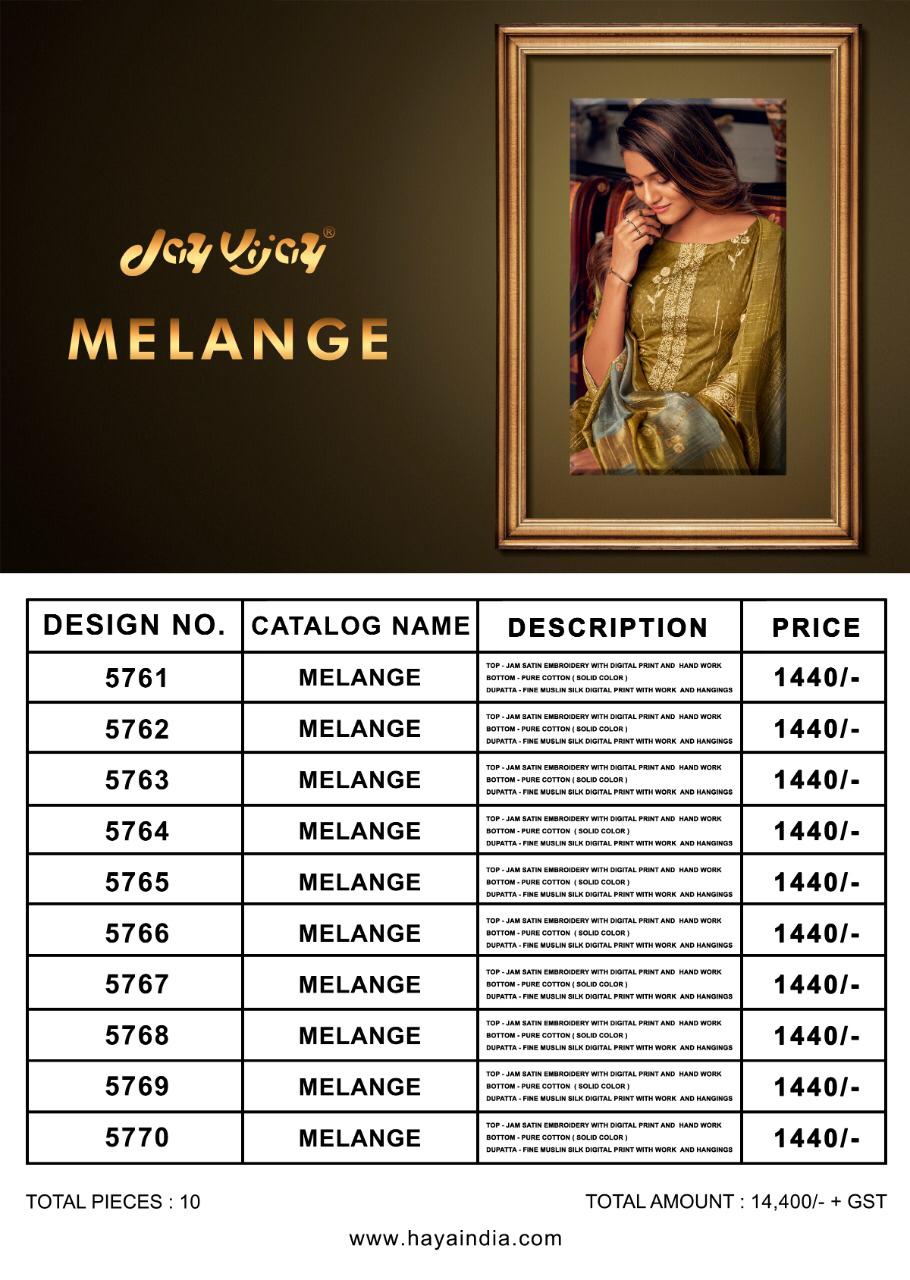 Jay Vijay Presents Melange Jam Satin Embroidery With Digital Print Salwar Suit Wholesaler