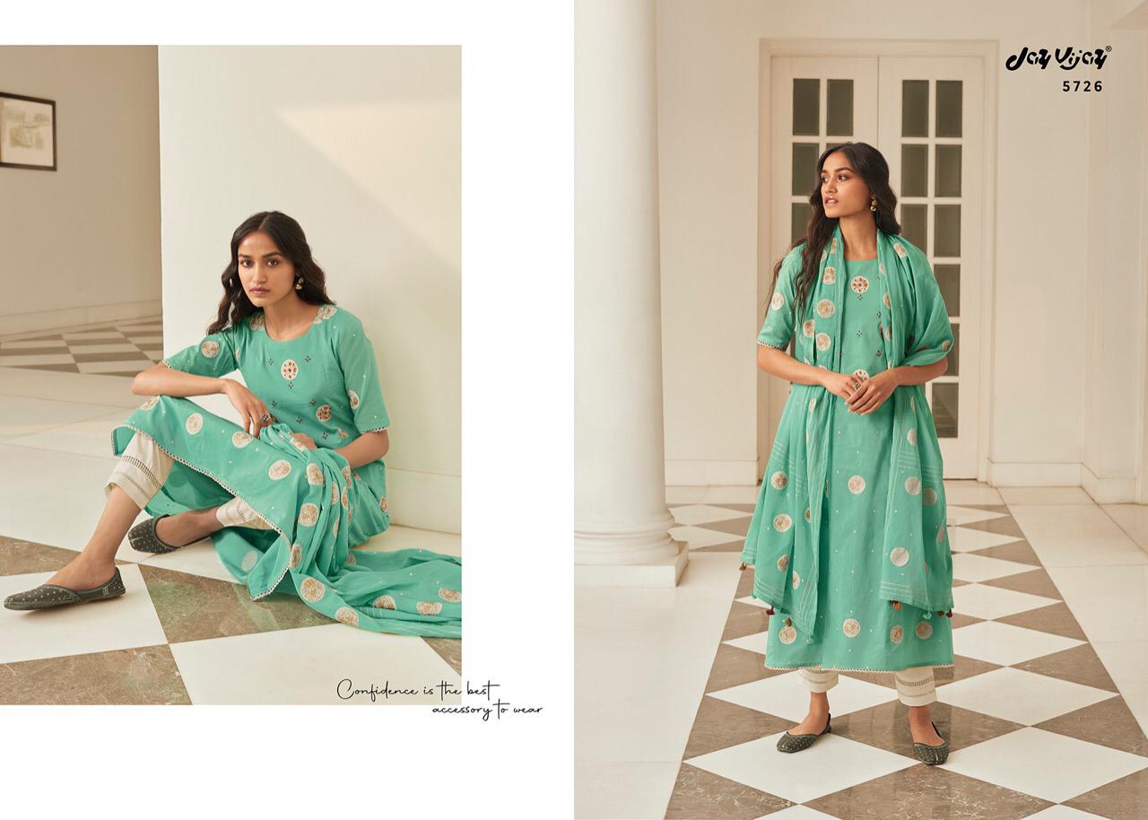 Jay Vijay Presents Nazaara Cotton Gold Print Salwar Suit Wholesaler