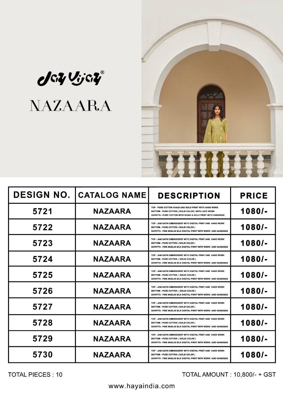 Jay Vijay Presents Nazaara Cotton Gold Print Salwar Suit Wholesaler