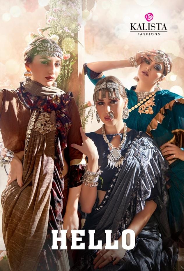 Kalista Presents Hello Fancy Imported Festival Wear Sarees Catalog