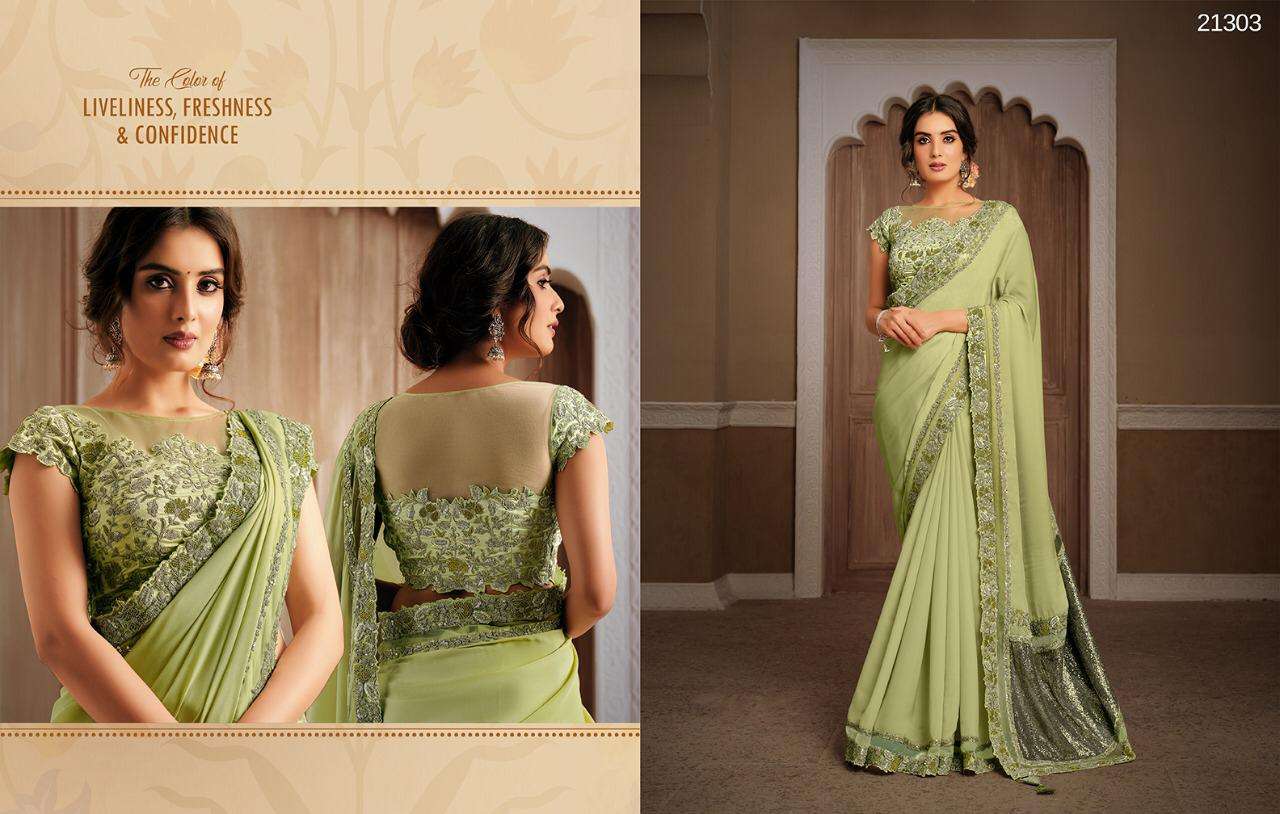 Mahotsav Presents Moh Manthan Ersheen 21300 Series Heavy Designer Blouse And Border Concept Saree Collection At Wholesale Price