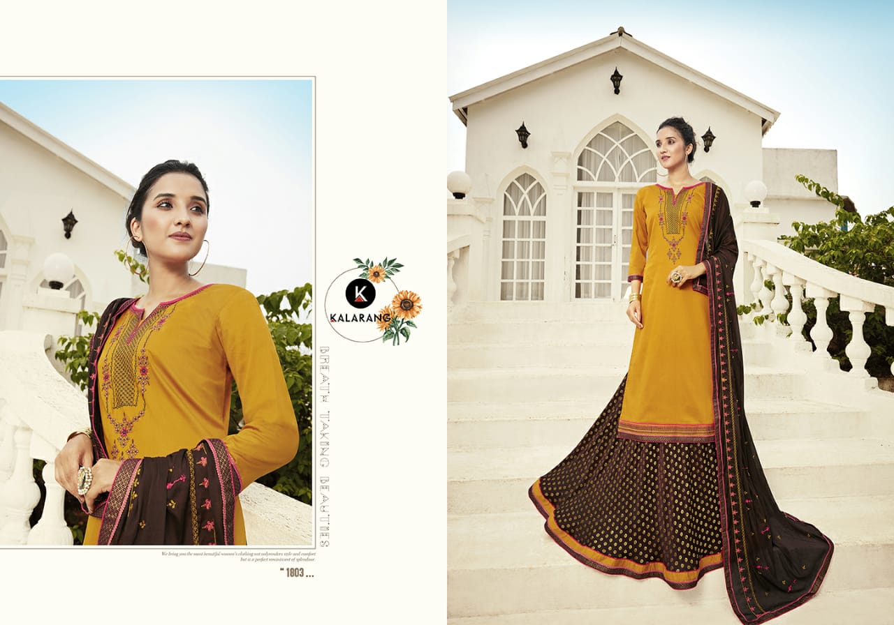 Kalarang Presents Black Berry Vol-2 Jam Silk Cotton Straight Salwar Suit Wholesaler