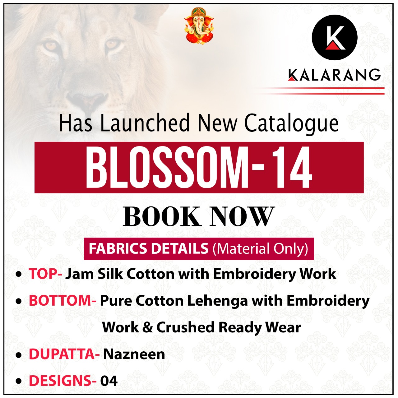 Kalarang Presents Blossom Vol-14 Jam Silk Cotton Embroidery Work Long Salwar Suit Wholesaler