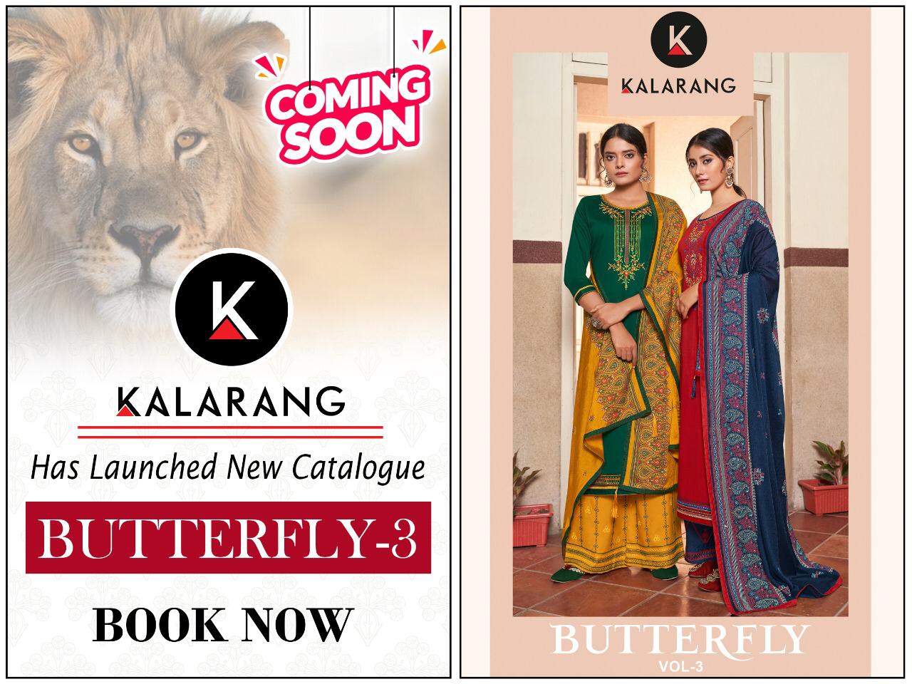 Kalarang Presents Butterfly Vol-3 Jam Silk Cotton Embroidery Work Salwar Suits Wholesaler