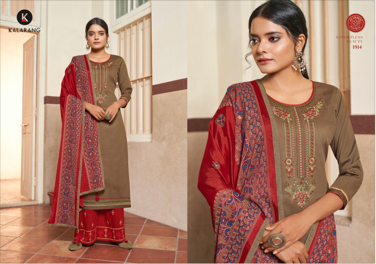 Kalarang Presents Butterfly Vol-3 Jam Silk Cotton Embroidery Work Salwar Suits Wholesaler