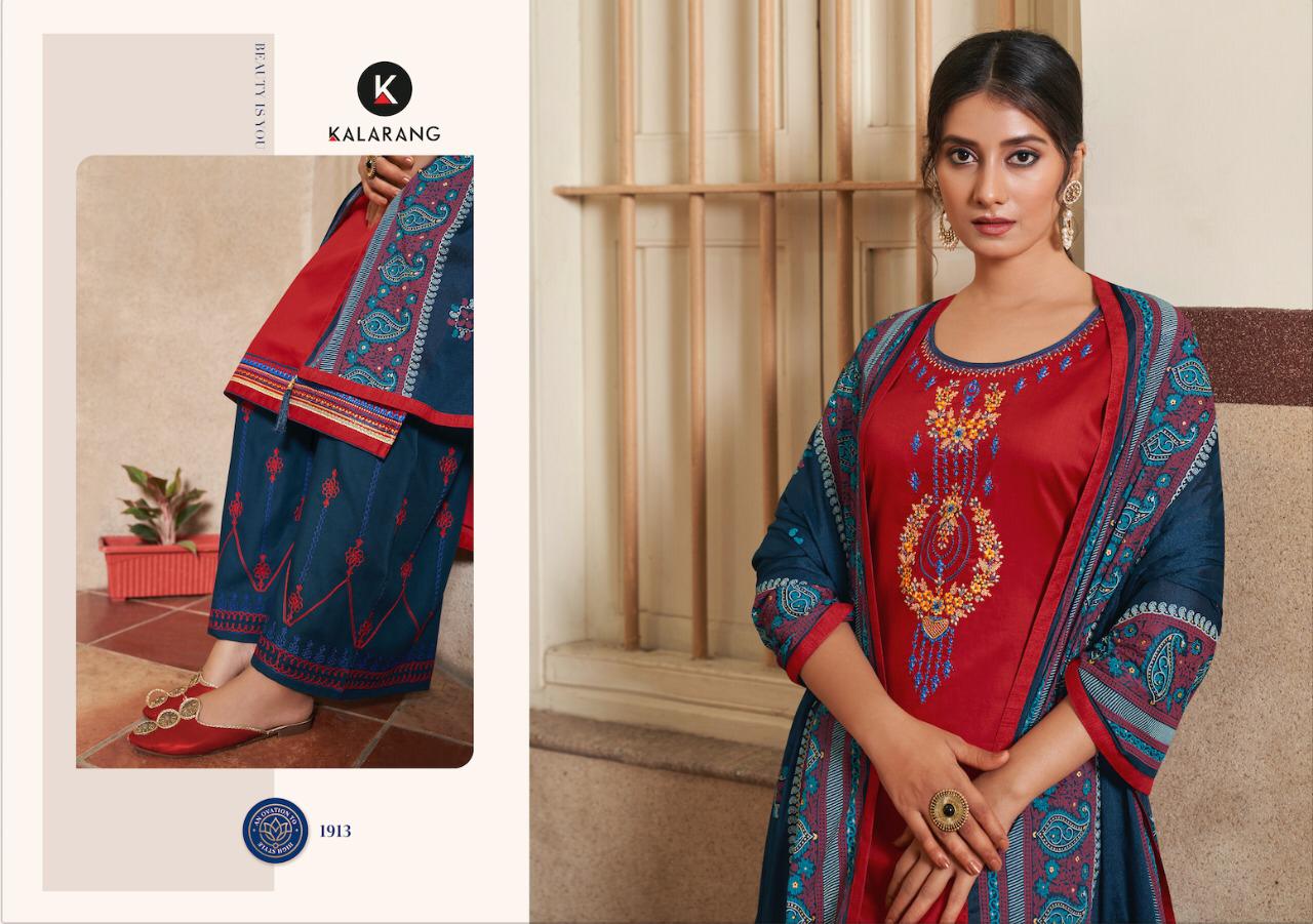 Kalarang Presents Butterfly Vol-3 Jam Silk Cotton Embroidery Work Salwar Suits Wholesaler