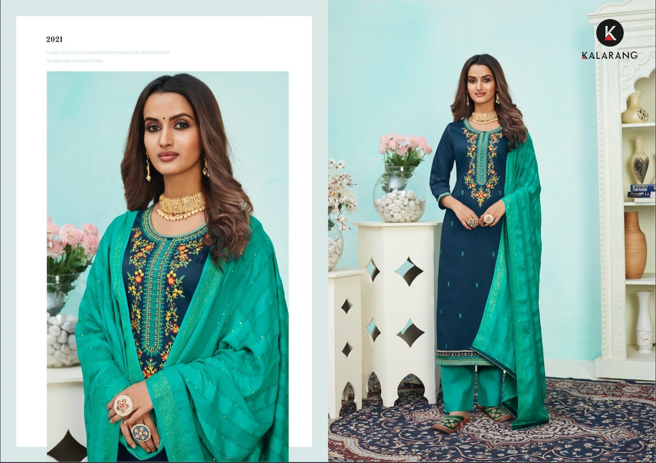 Kalarang Presents Saloni Vol-5 Jam Silk Cotton Straight Salwar Suit Wholesaler