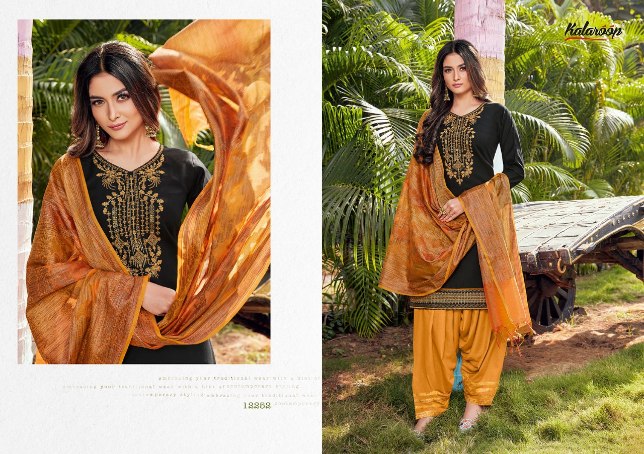Kalaroop Presents Sunheri By Patiyala Vol-3 Jam Silk Readymade Patiala Salwar Suit Wholesaler