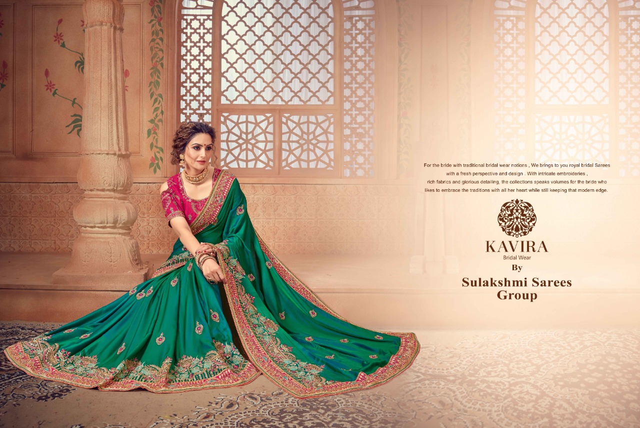 Kavira Launch Alvira 1301-1308 Series Fancy Traditional Wear Sarees Cataloge Wholesaler