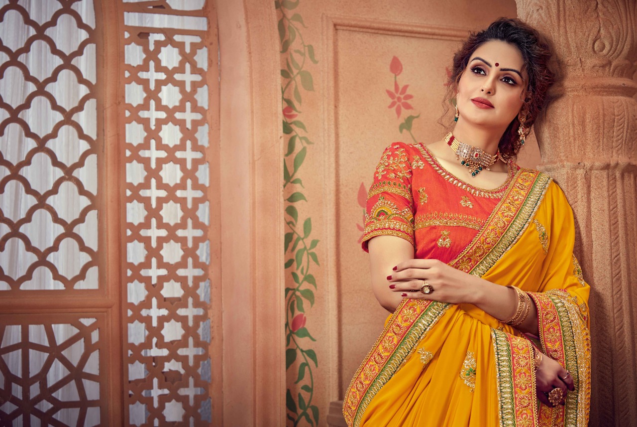 Kavira Launch Alvira 1301-1308 Series Fancy Traditional Wear Sarees Cataloge Wholesaler