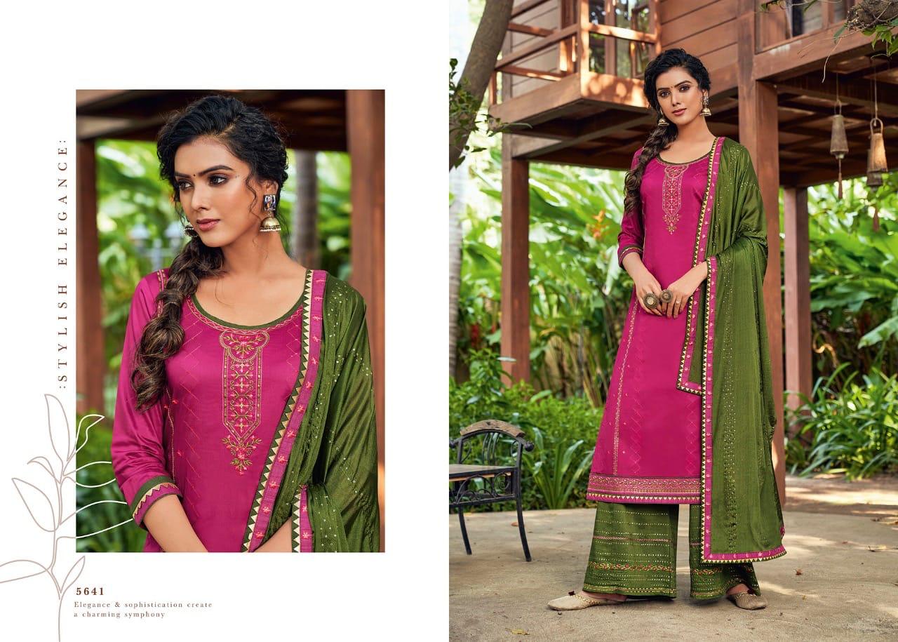 Kessi Presents Safari Jam Silk Embroidery Work Plazzo Salwar Suit Wholesaler